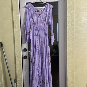 fillyboo Purple Embroidery Dress